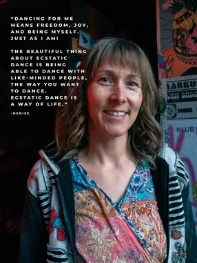 Portrait of an XD community member smiling in a patterned shirt, with a personal quote